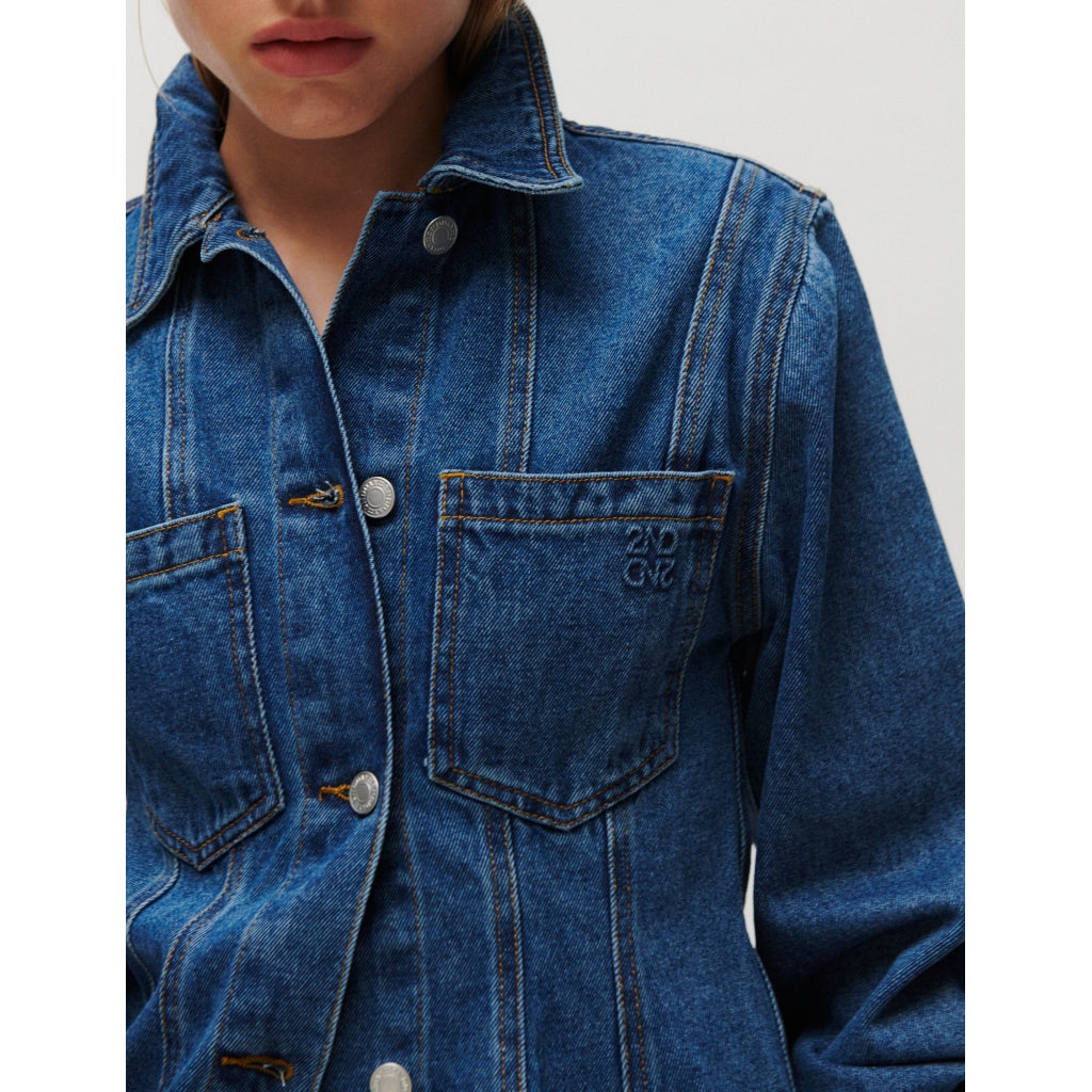 2NDDAY Billa Denim Skjorte - Mid Blue