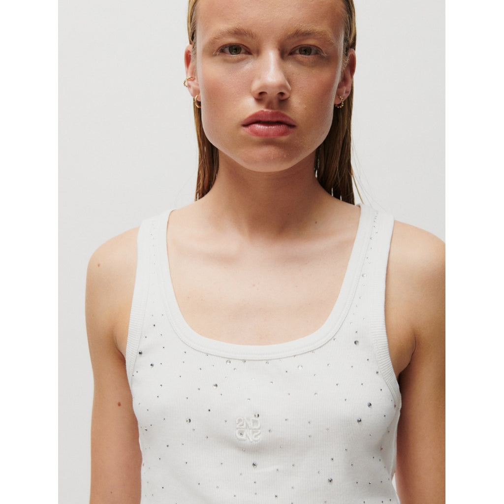 2NDDAY Viper Rhinsten Top - Brillian White