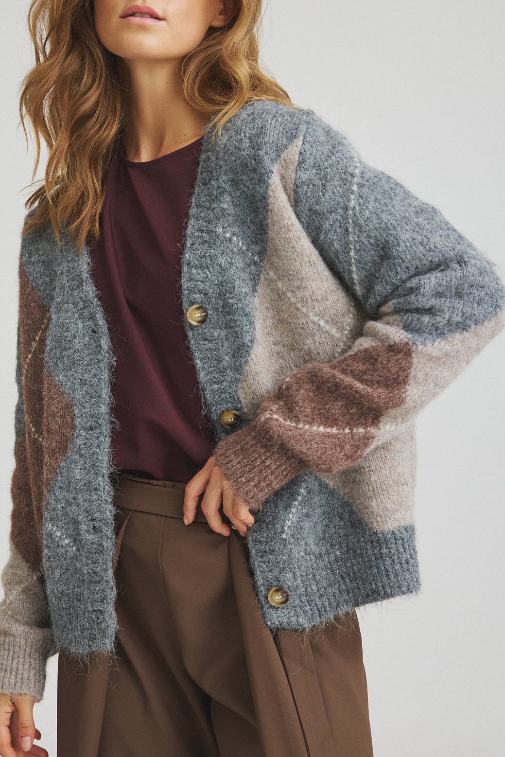 Luxzuz Zema Cardigan - Grey Melange