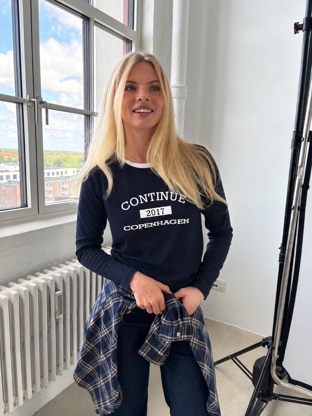 Continue Dea T-shirt long sleve - Navy Blue