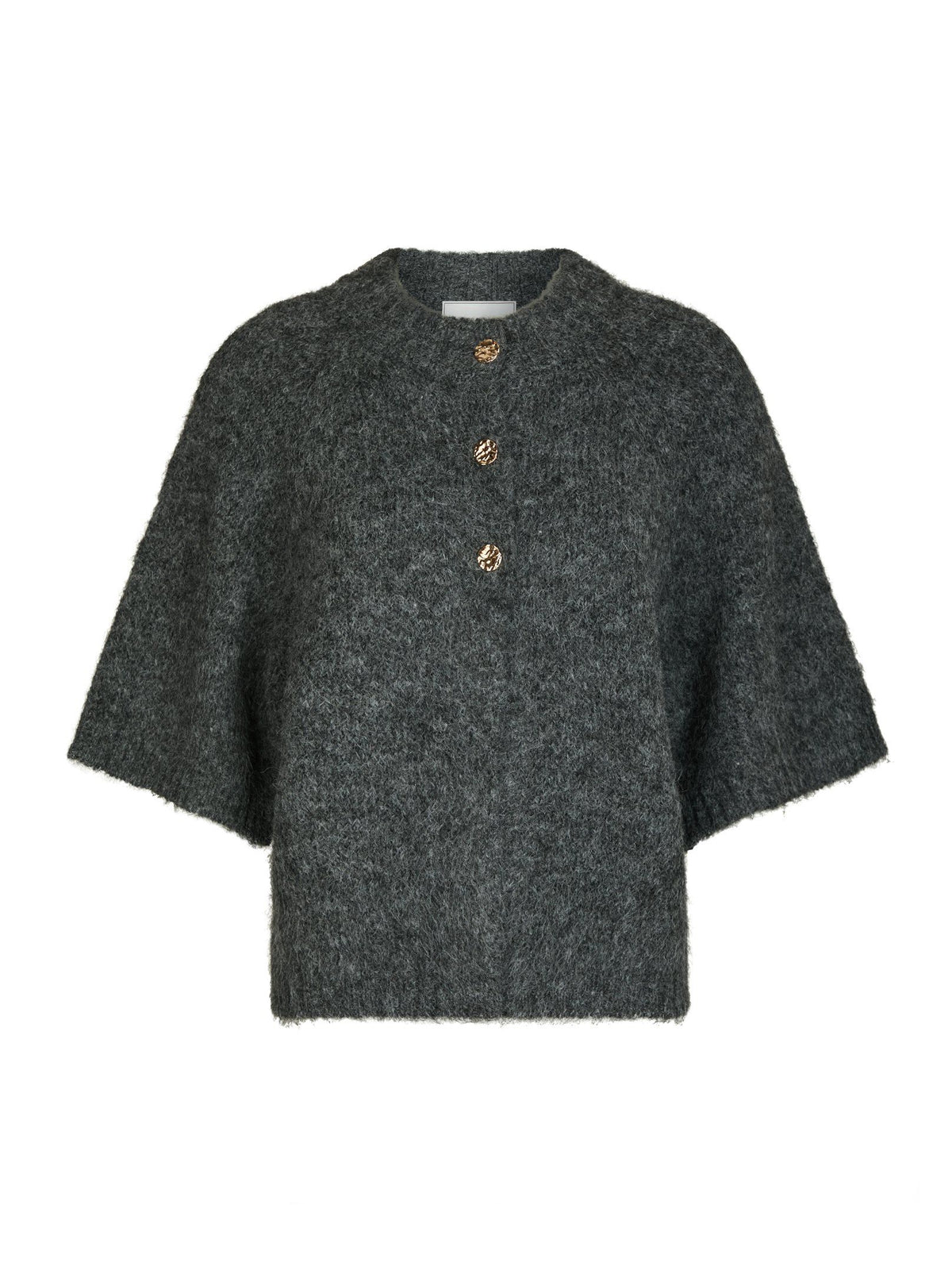 Neo Noir Benuta Fluffy Strik Cardigan - Antracit Melange