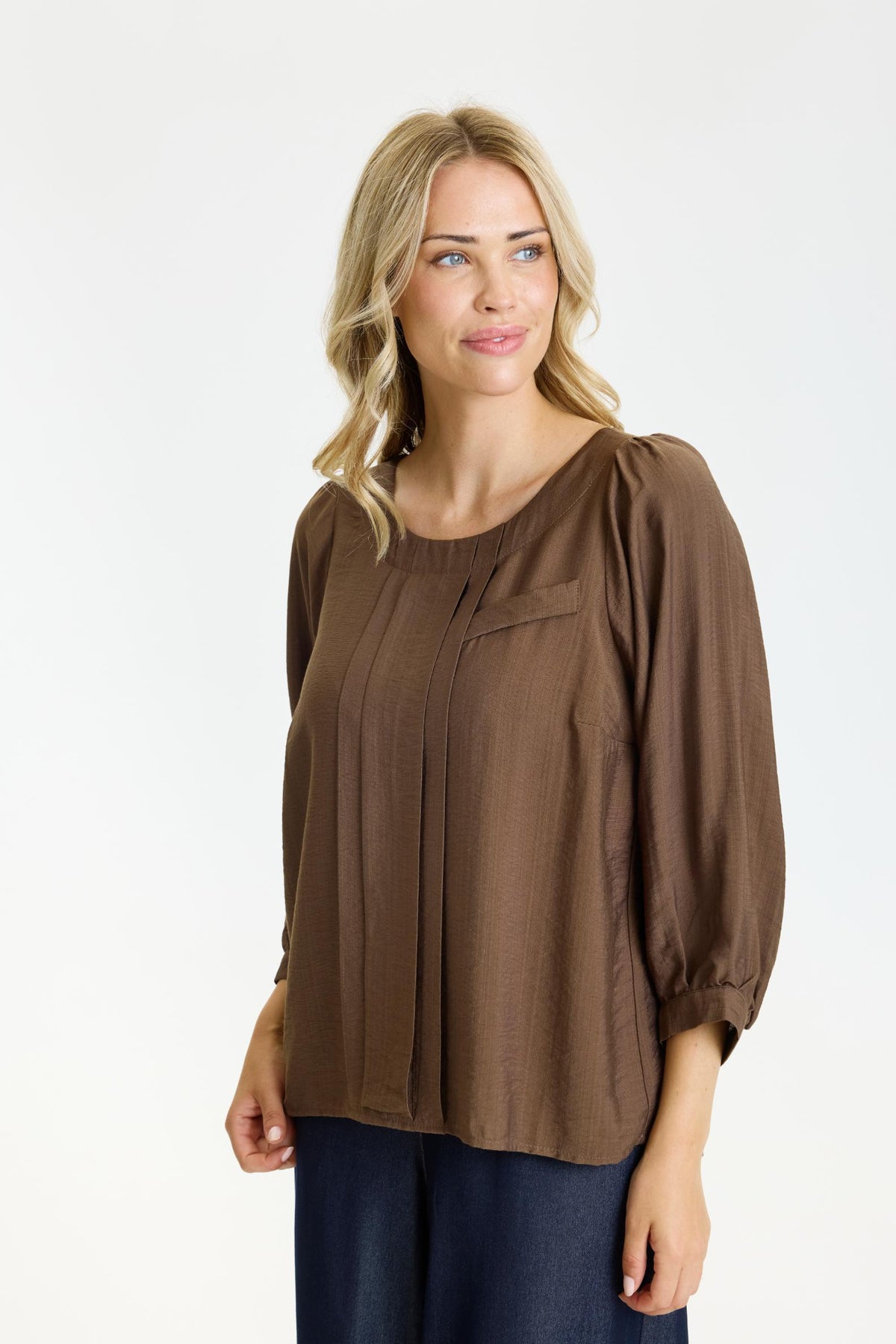 In Front Goldi Bluse - Brown