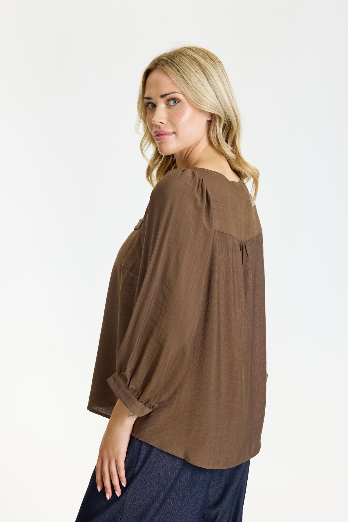 In Front Goldi Bluse - Brown