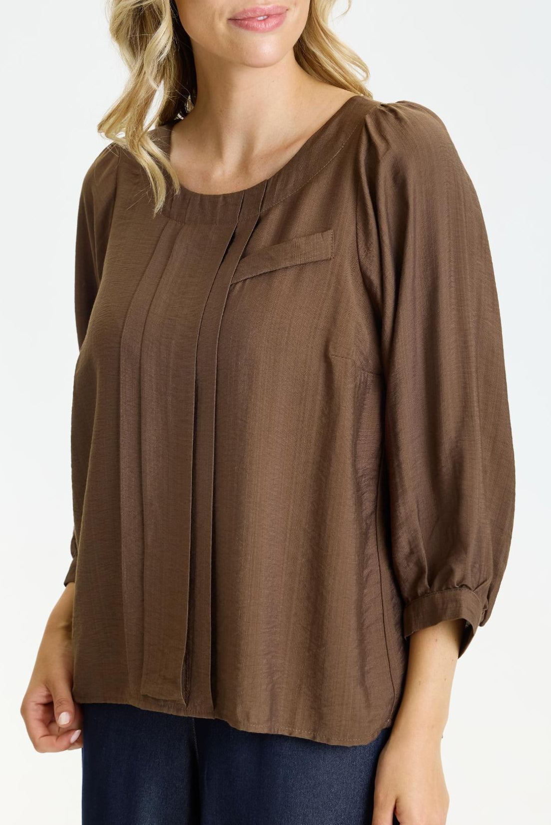 In Front Goldi Bluse - Brown
