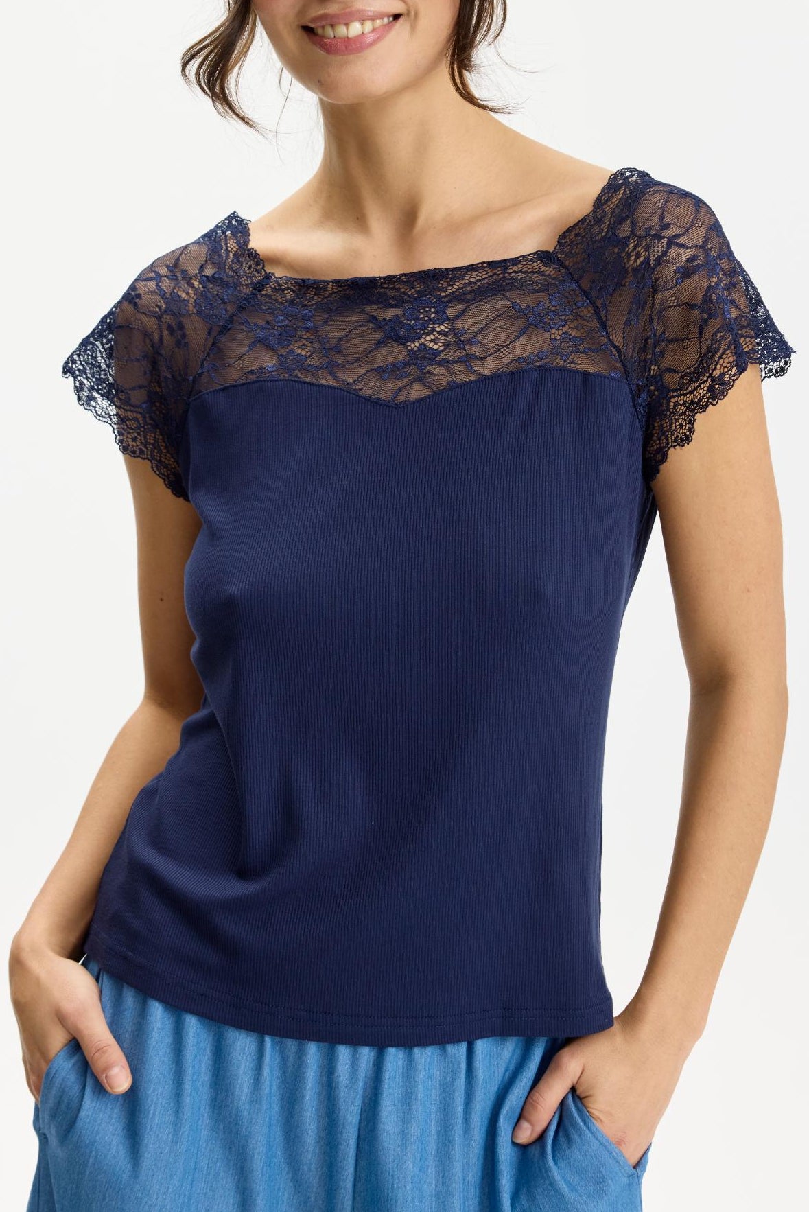 In Front Yvonne Top - Dark Blue