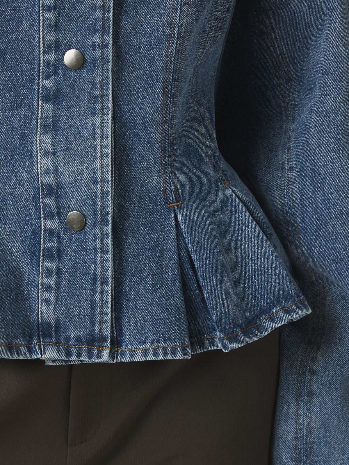 Neo Noir Rivora Denim Peplum Jakke - Blue