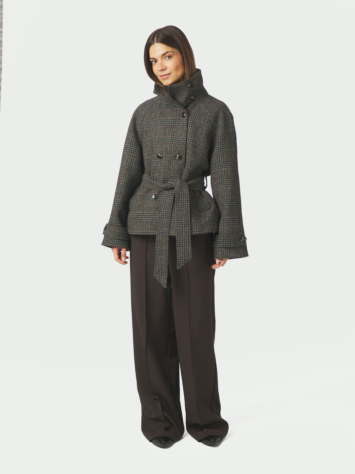 Neo Noir Munet Check Jakke - Dark Grey