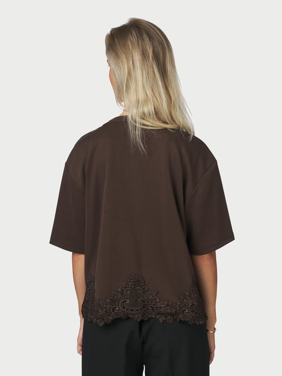 Neo Noir Iria lace T-shirt - Brown