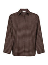 Neo Noir Anella Check skjorte - Chocolate Plum