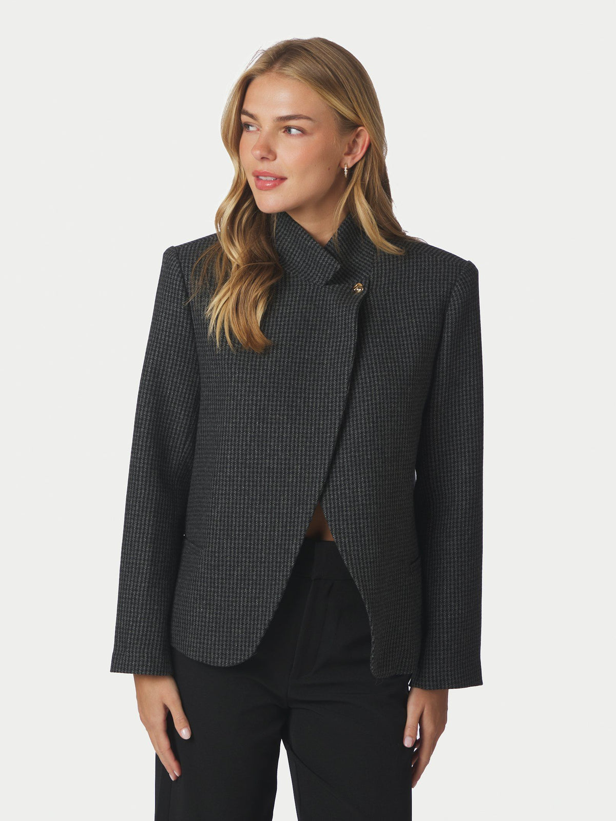 Neo Noir Paria Check Blazer - Dark Grey