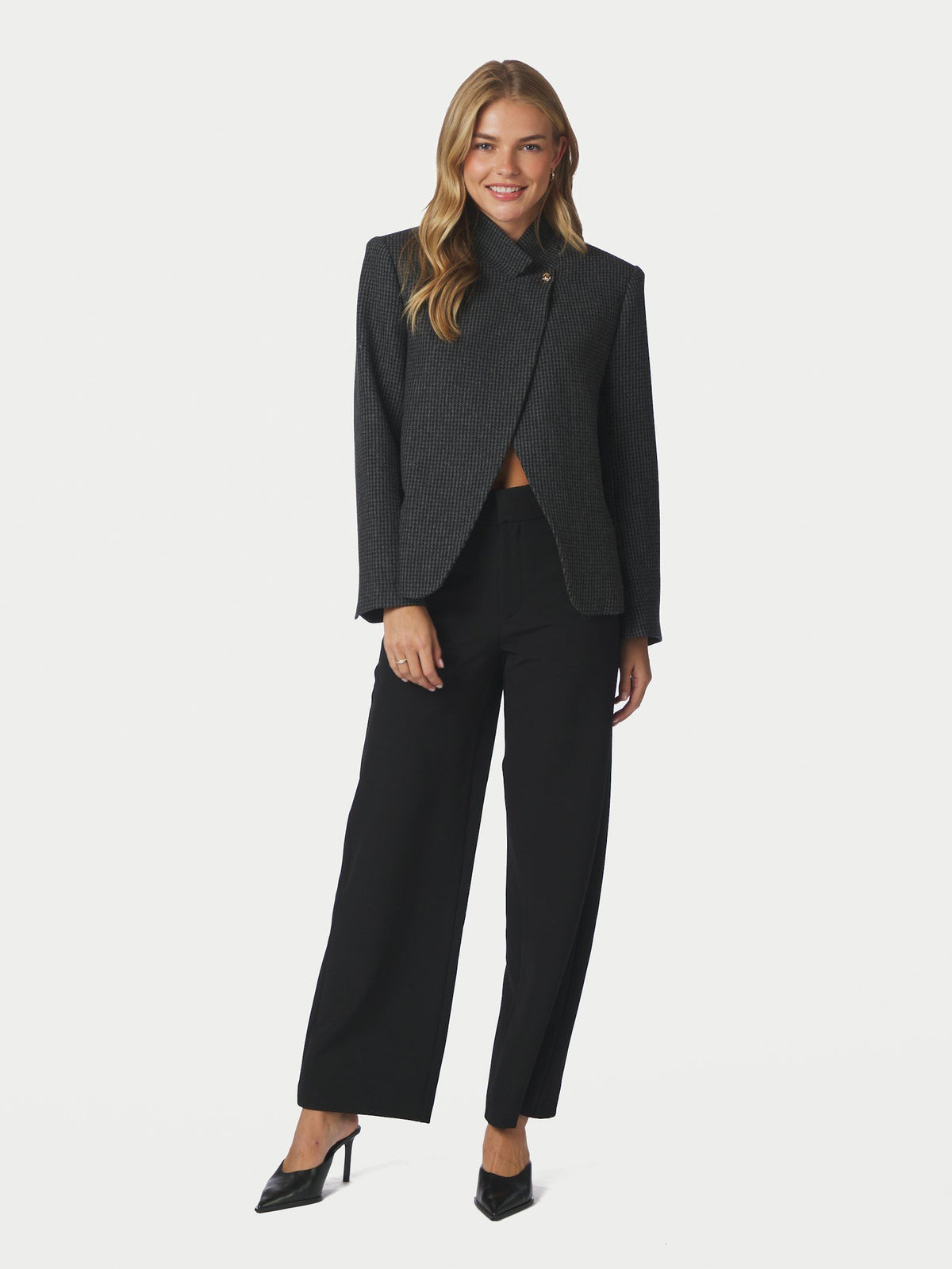 Neo Noir Paria Check Blazer - Dark Grey