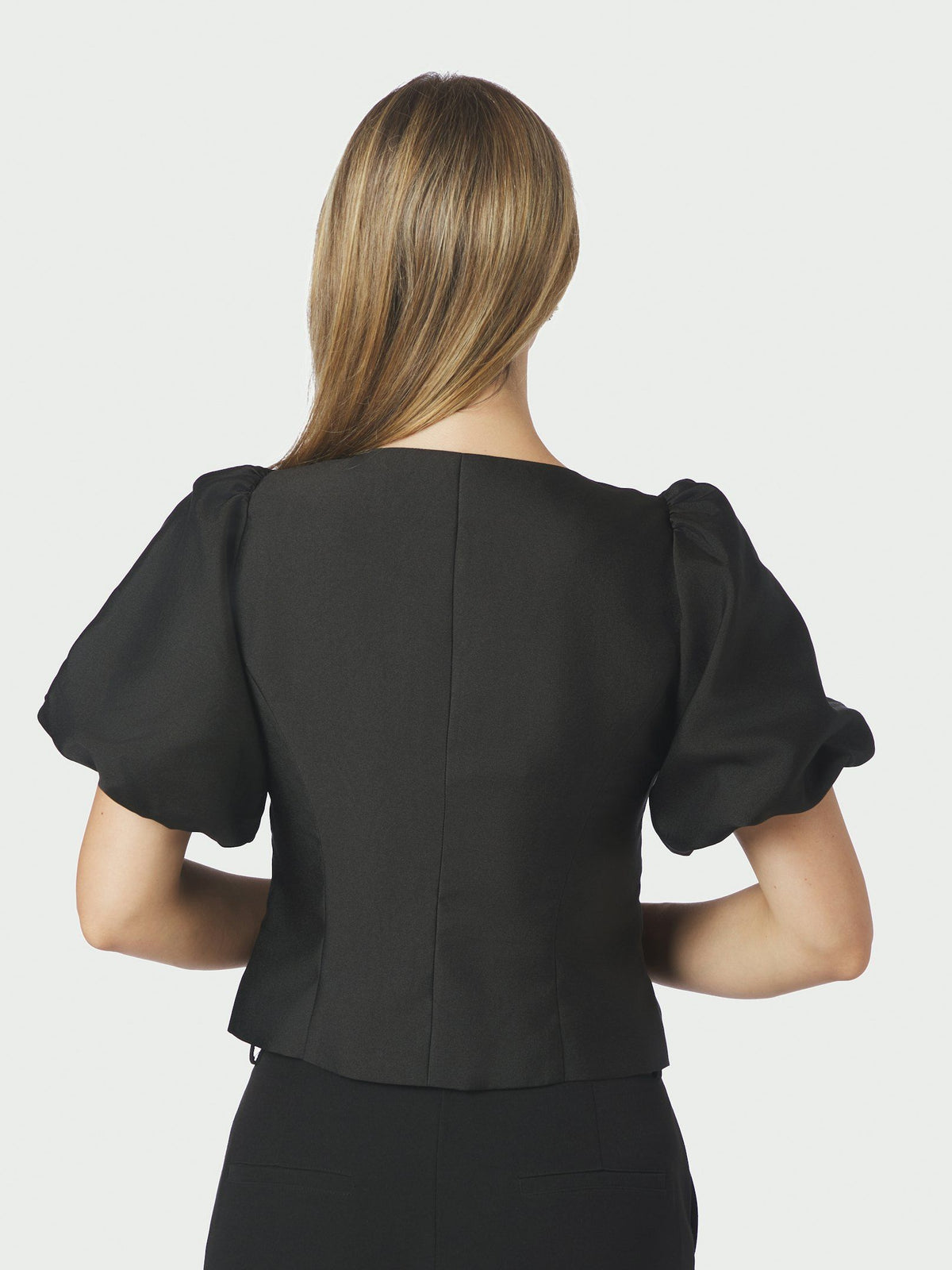 Neo Noir Anela Mandarin Dull Satin Bluse - Black