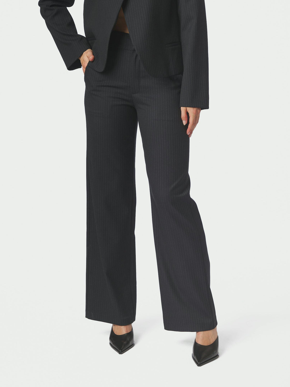 Neo Noir Nathalie Slim Pinstripe Bukser - Dark Navy