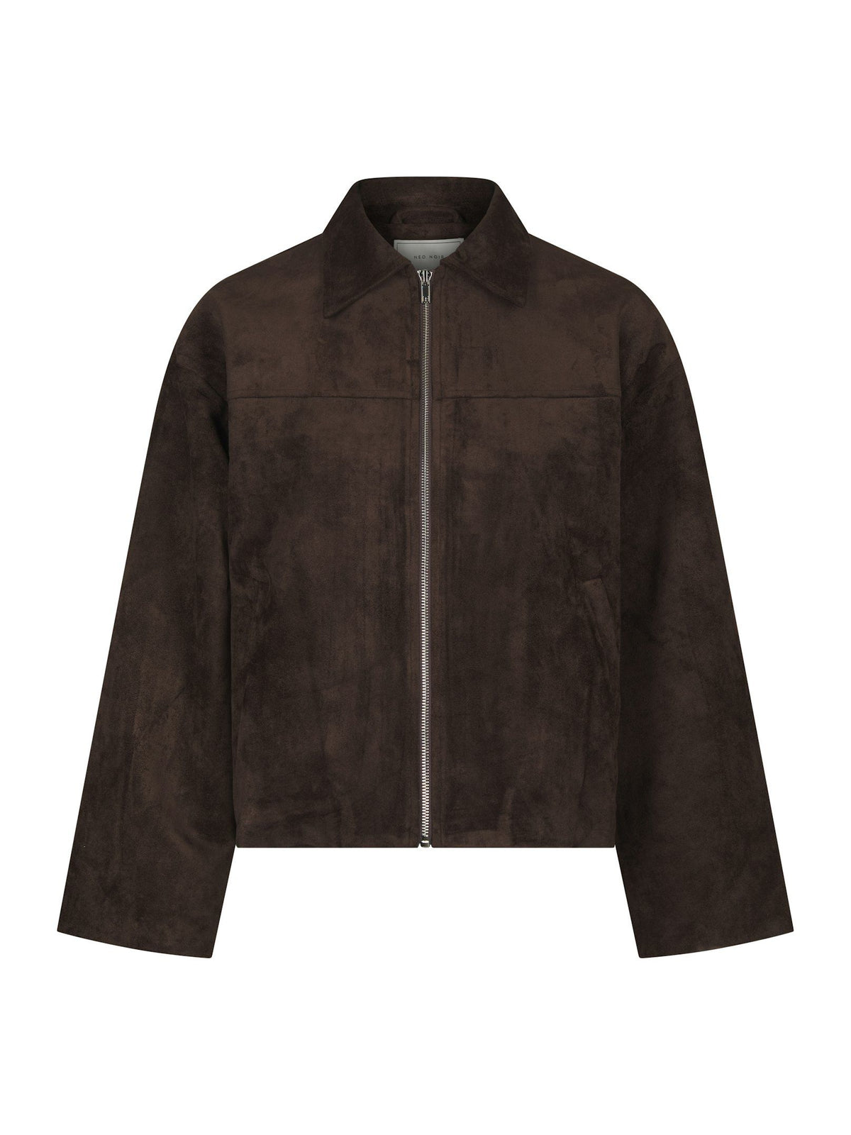 Neo Noir Titan Faux Suede Leather Jakke - Dark Brown