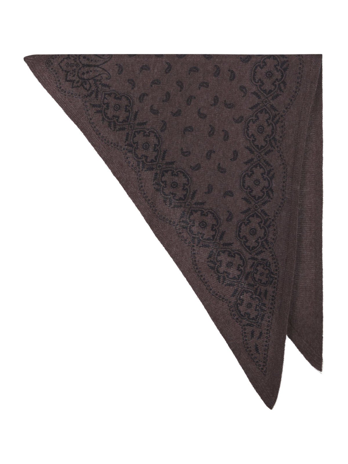 Neo Noir Lolana Paisley Strik Tørklæde - Brown Melange