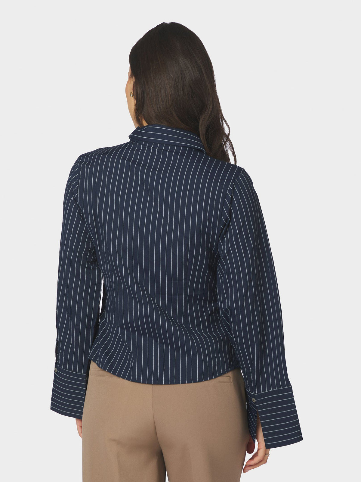 Neo Noir Fenli slim stripe Skjorte - Navy