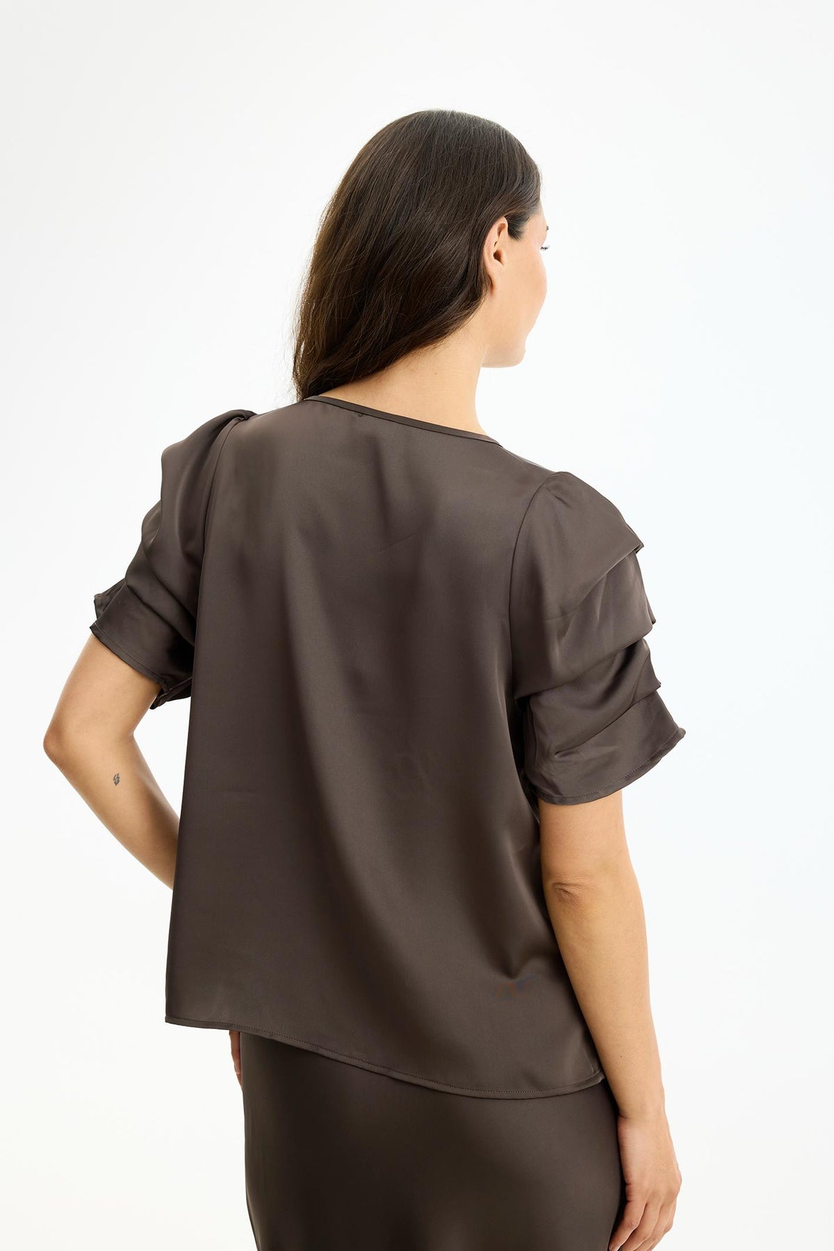 In Front Alexandra Bluse - Brown