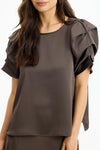 In Front Alexandra Bluse - Brown