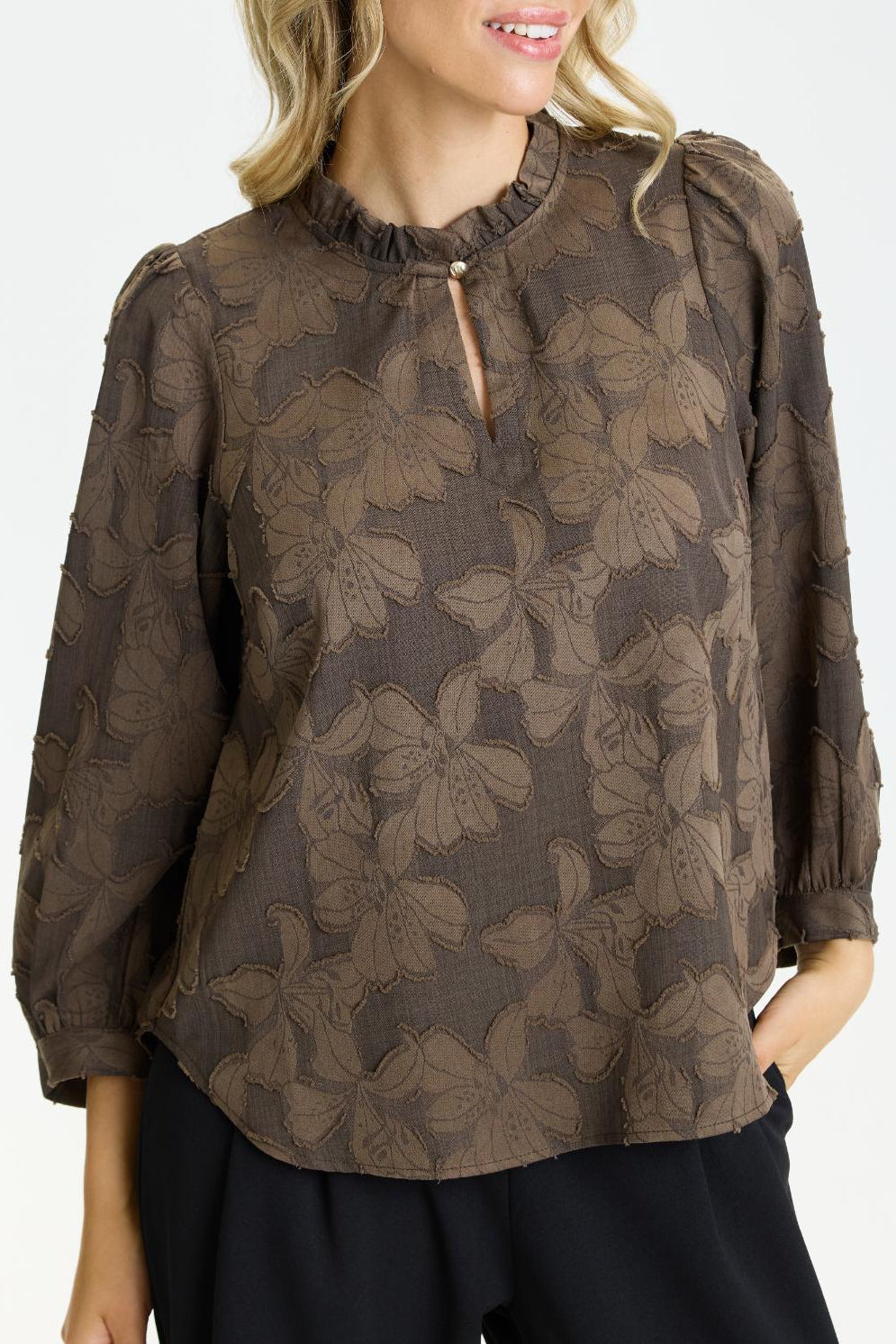 In Front Ginger Bluse - Brown