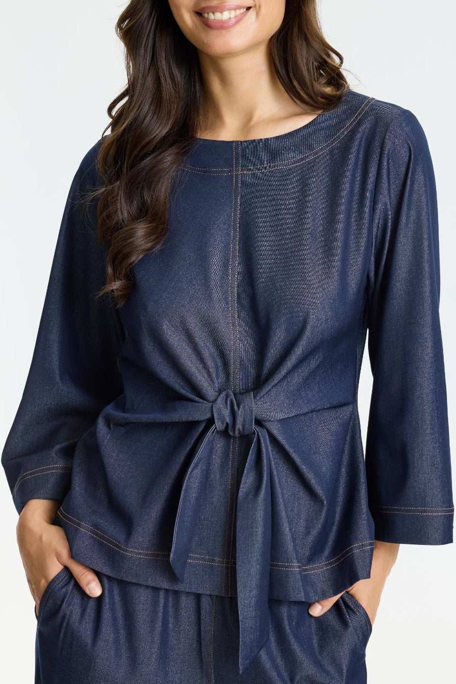 In Front Effi Bluse - Dark Blue