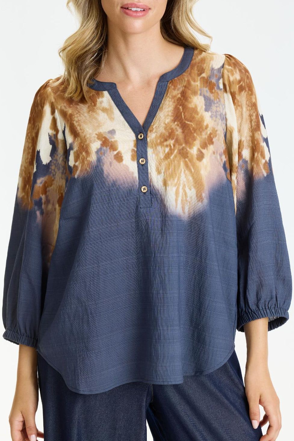 In Front Edith Bluse - Flint Grey