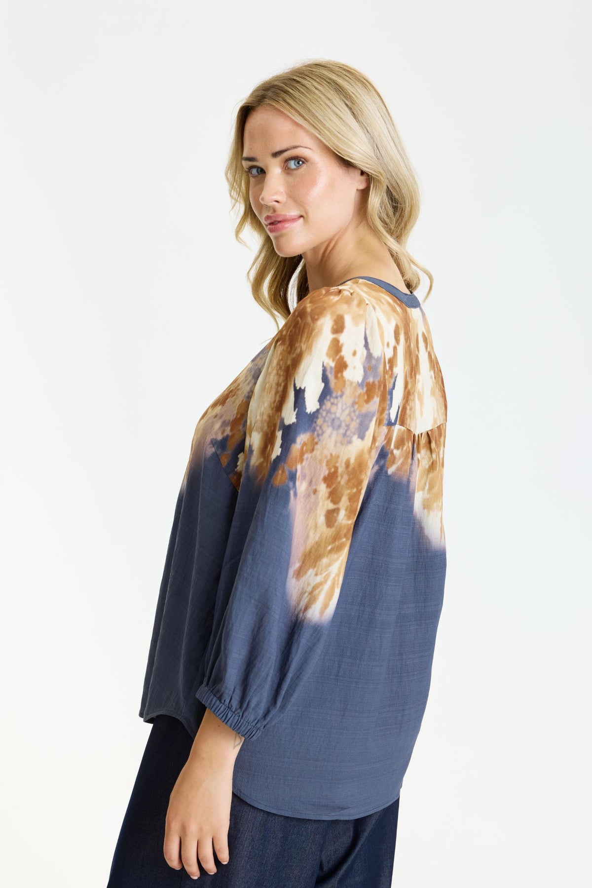 In Front Edith Bluse - Flint Grey