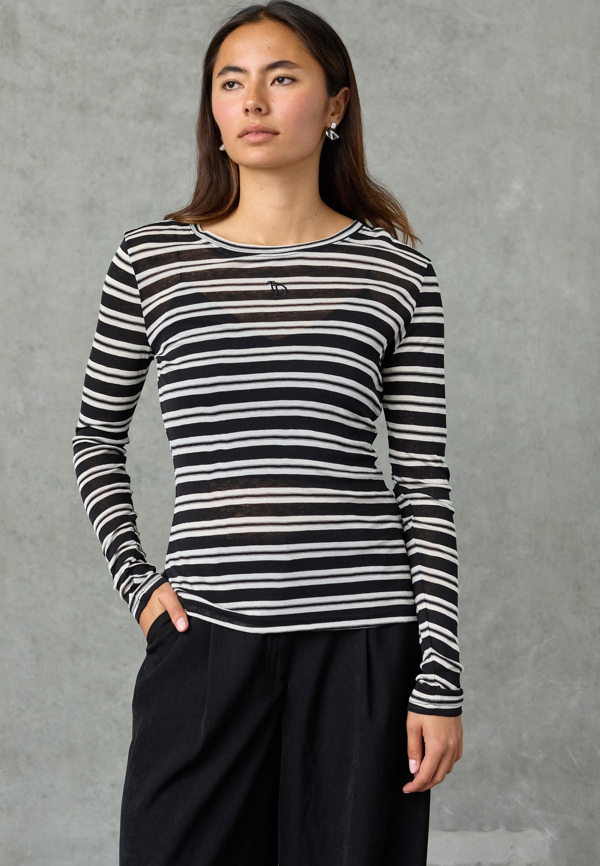 Love & Divine Love1625 Langærmet T-shirt - Black Stripes