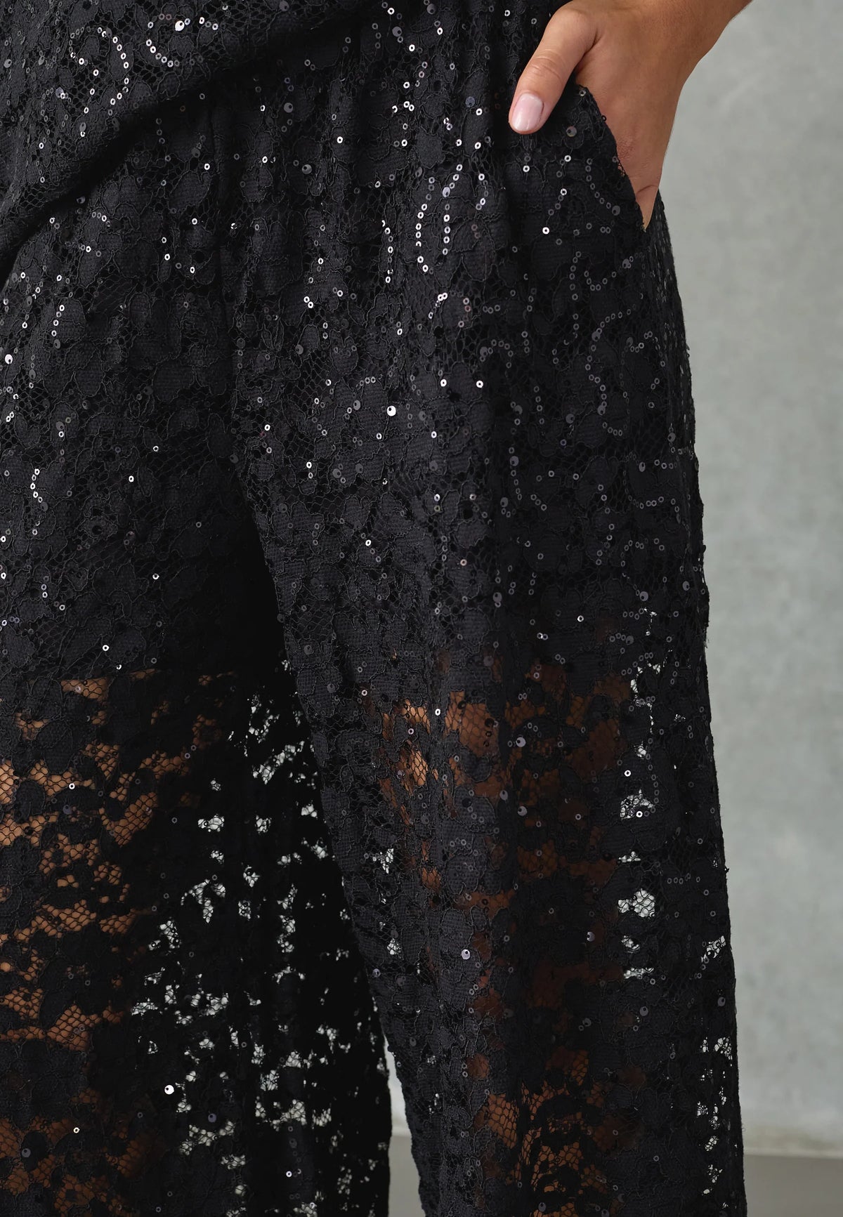 Love & Divine Love1525 Bukser - Black Lace Sequins