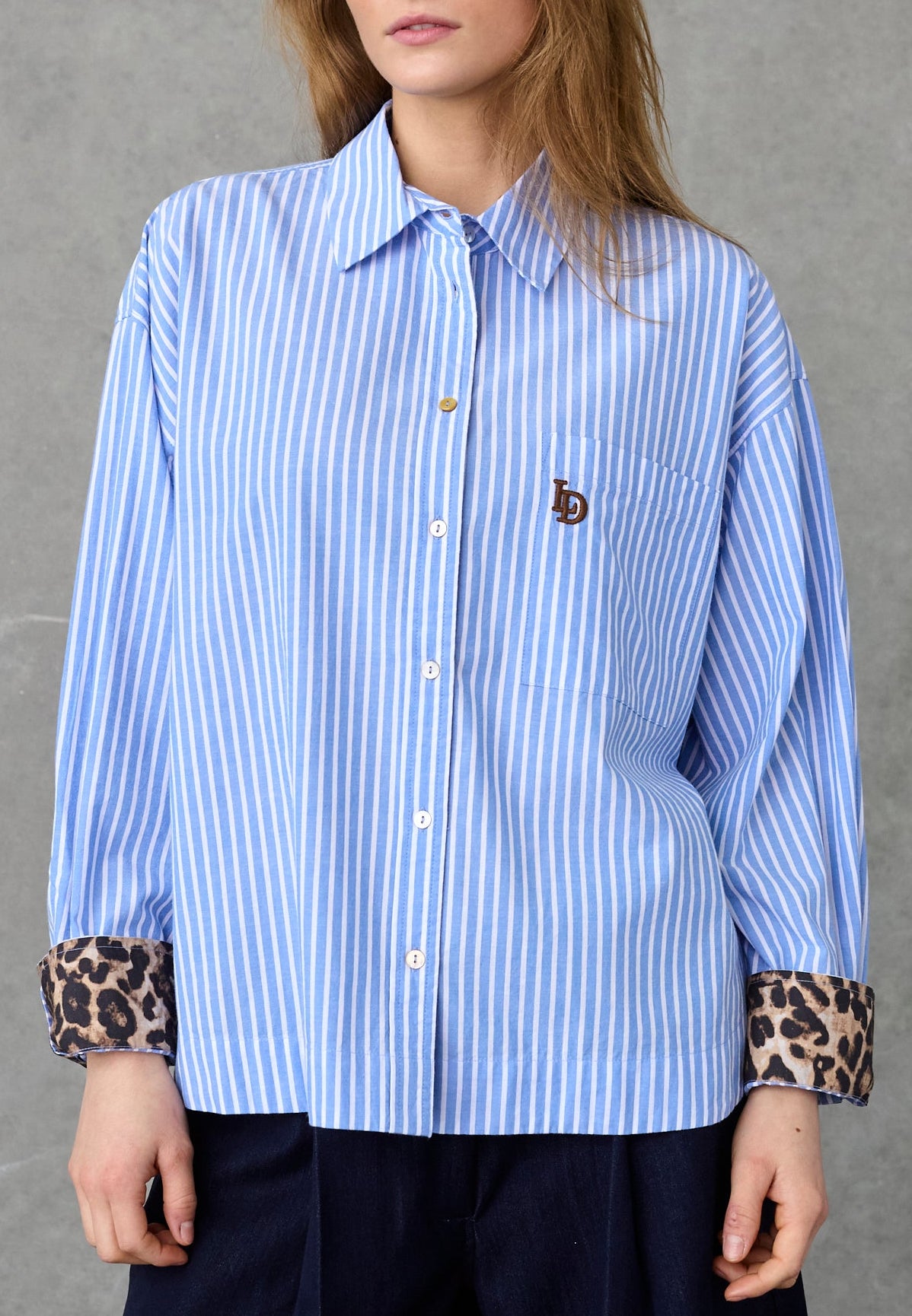 Love & Divine Love1555-8 Skjorte - Stripe/ Leo