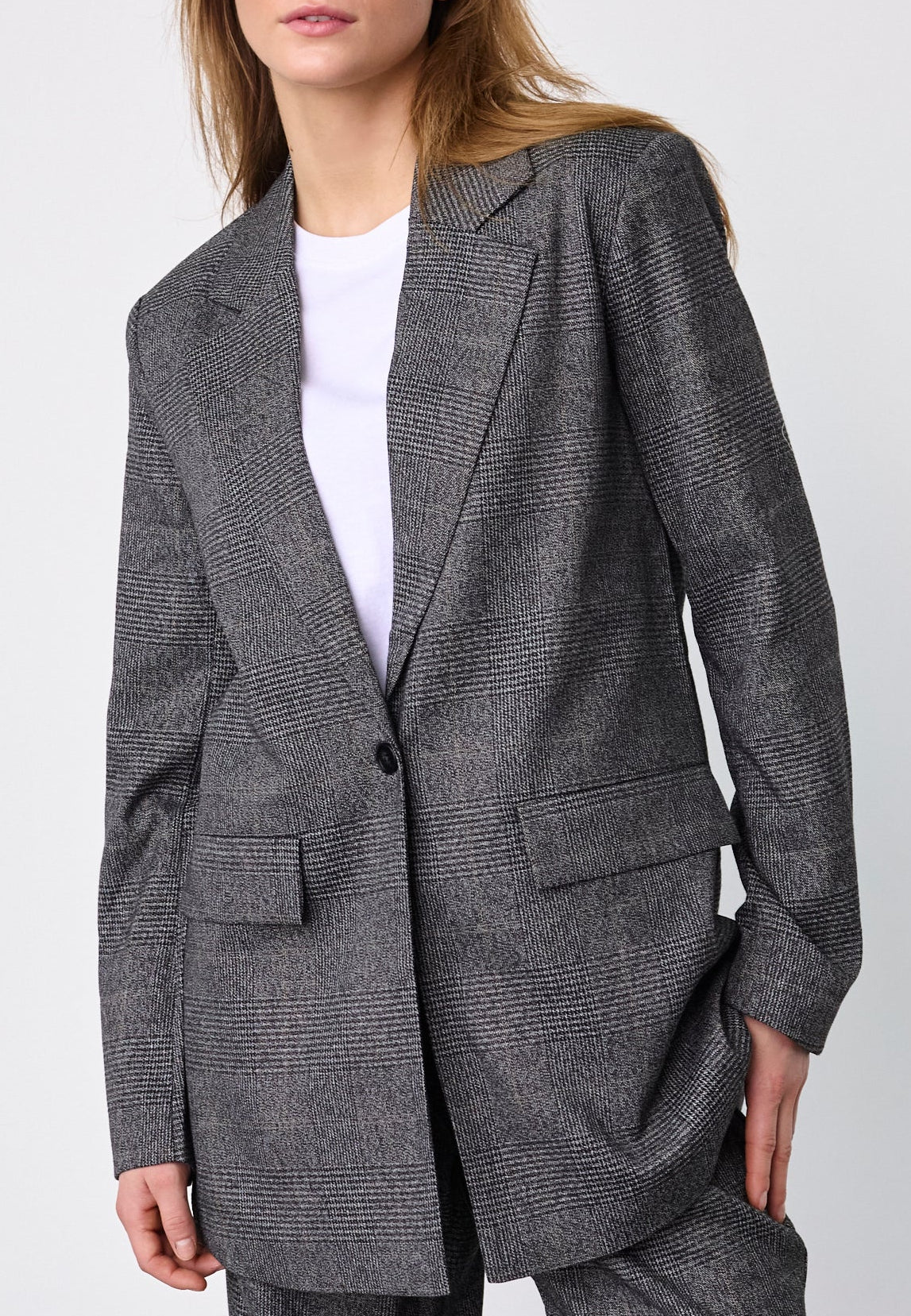 Sisters Point Viksa-BL1 Blazer - Grey Check