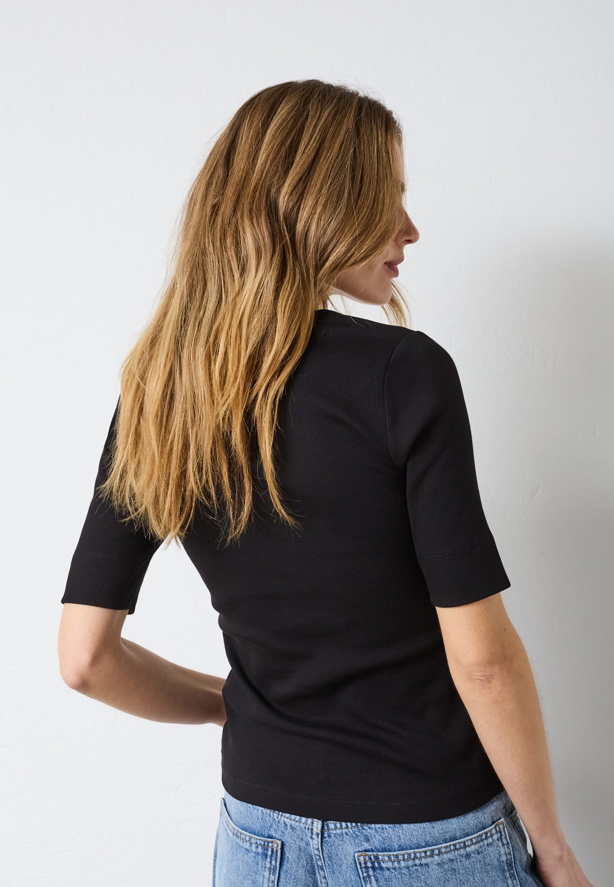 Co'couture GrannyCC Rib SS V-Tee - Black