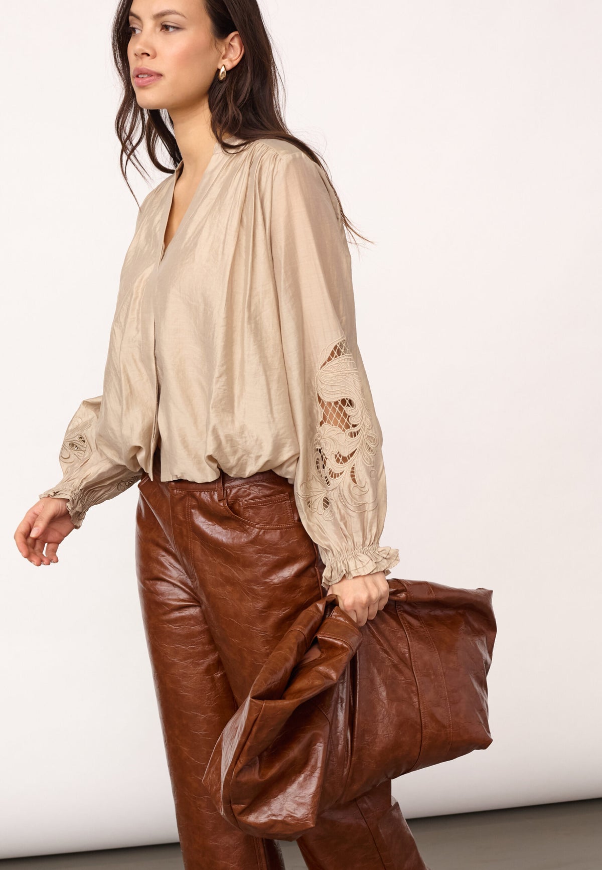 Co,couture DelinCC Balloon Emb Skjorte - Mink
