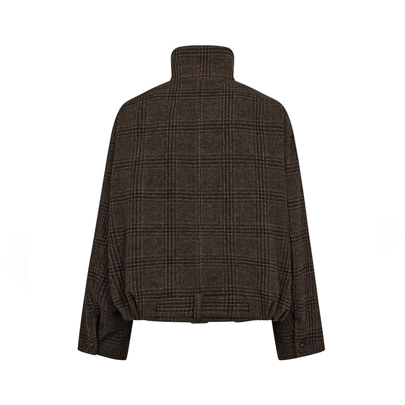 Co'couture OlvaCC Check Balloon Jakke - Dark Brown