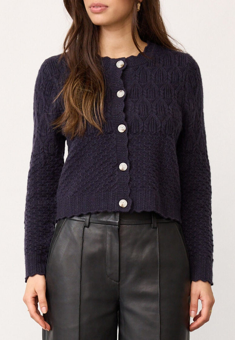 Co'couture RowCC Pointelle Cardigan - Navy