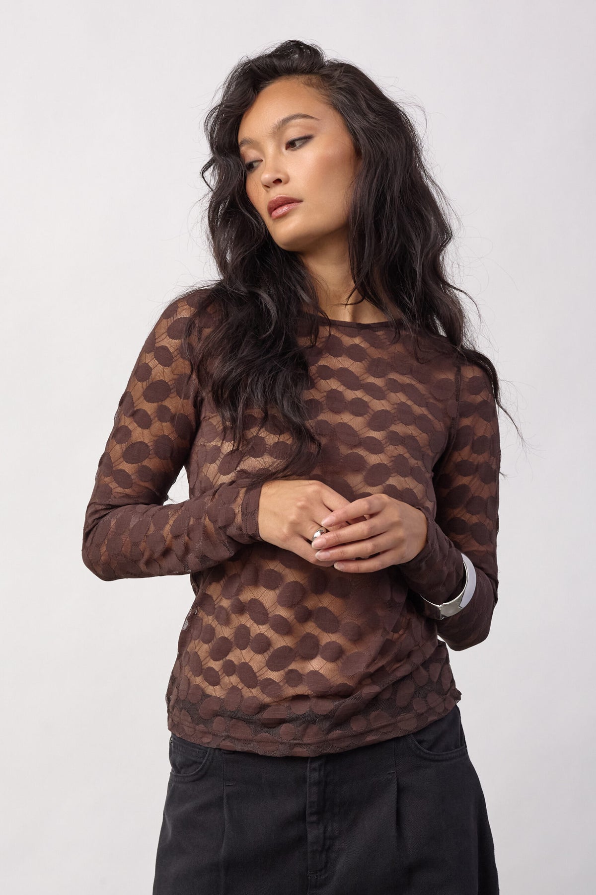 Co'couture Penola O-Neck Bluse - Brown