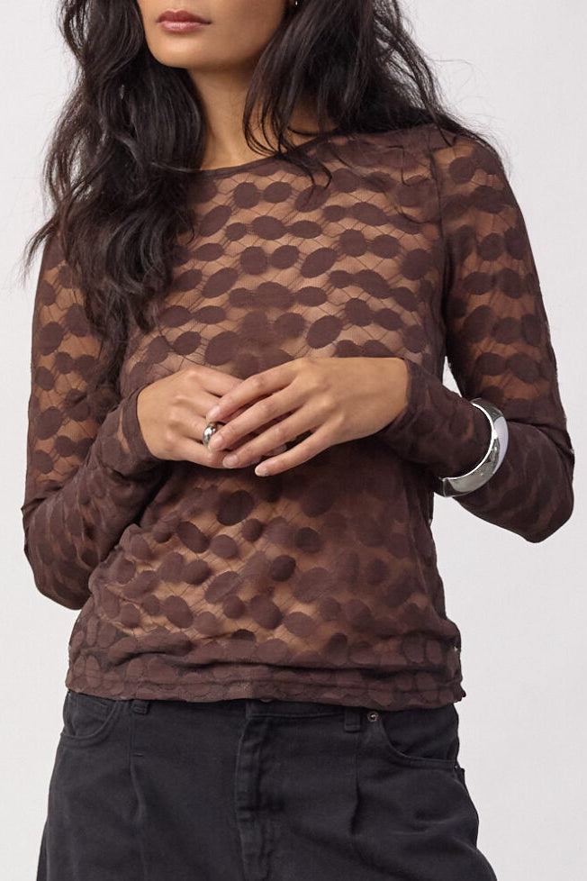 Co'couture Penola O-Neck Bluse - Brown