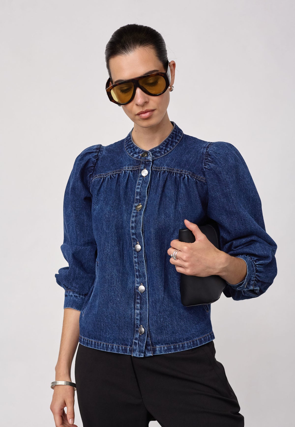 Co'couture Denice LS Denim Skjorte - Used Denim