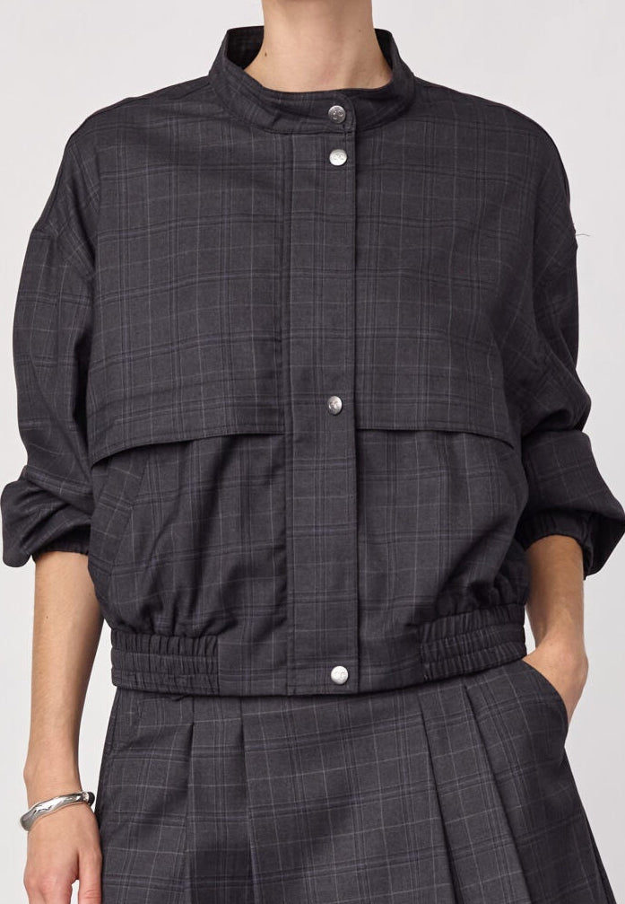 Co'couture EloraCC Check Jacket - Dark Grey