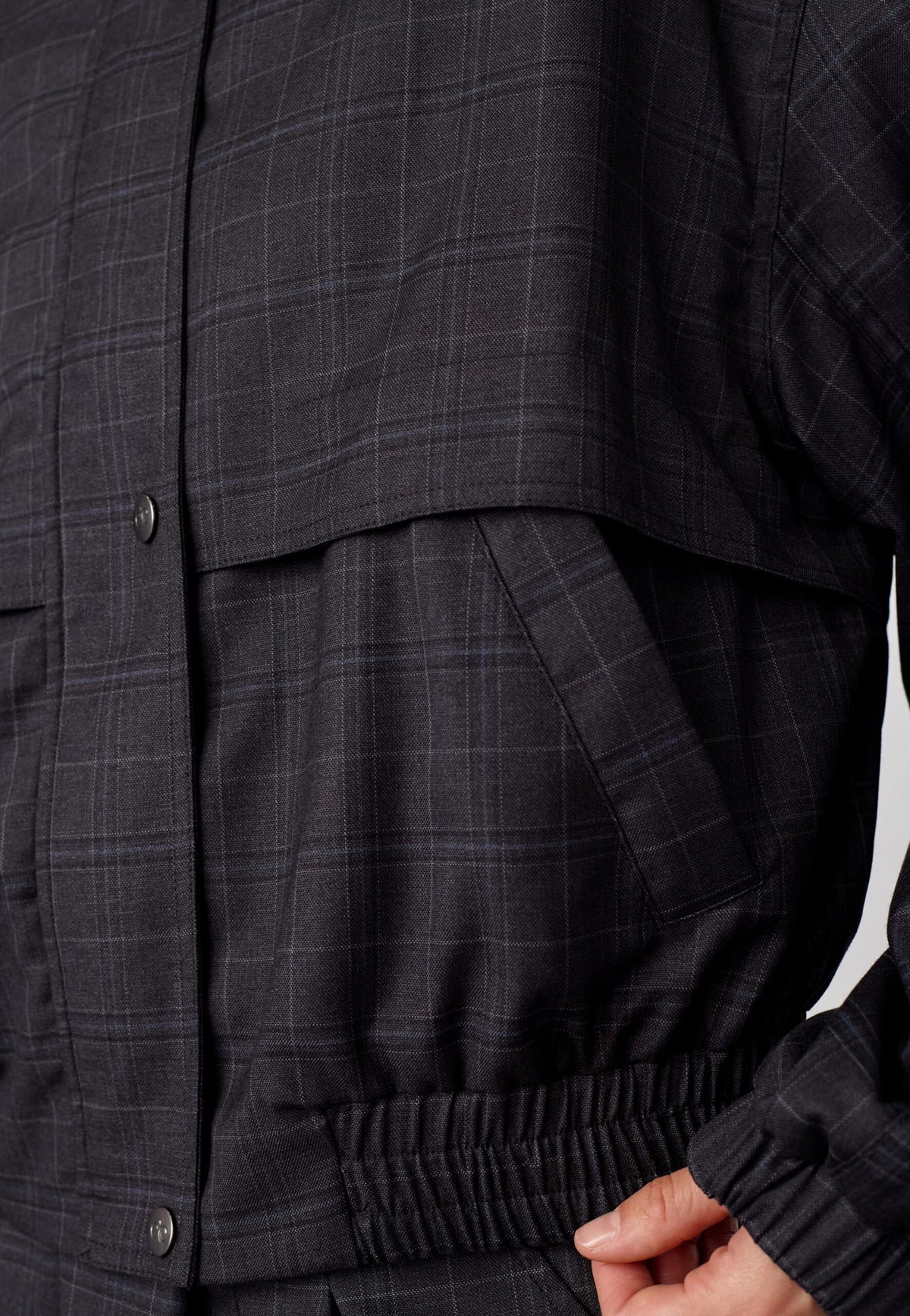 Co'couture EloraCC Check Jacket - Dark Grey