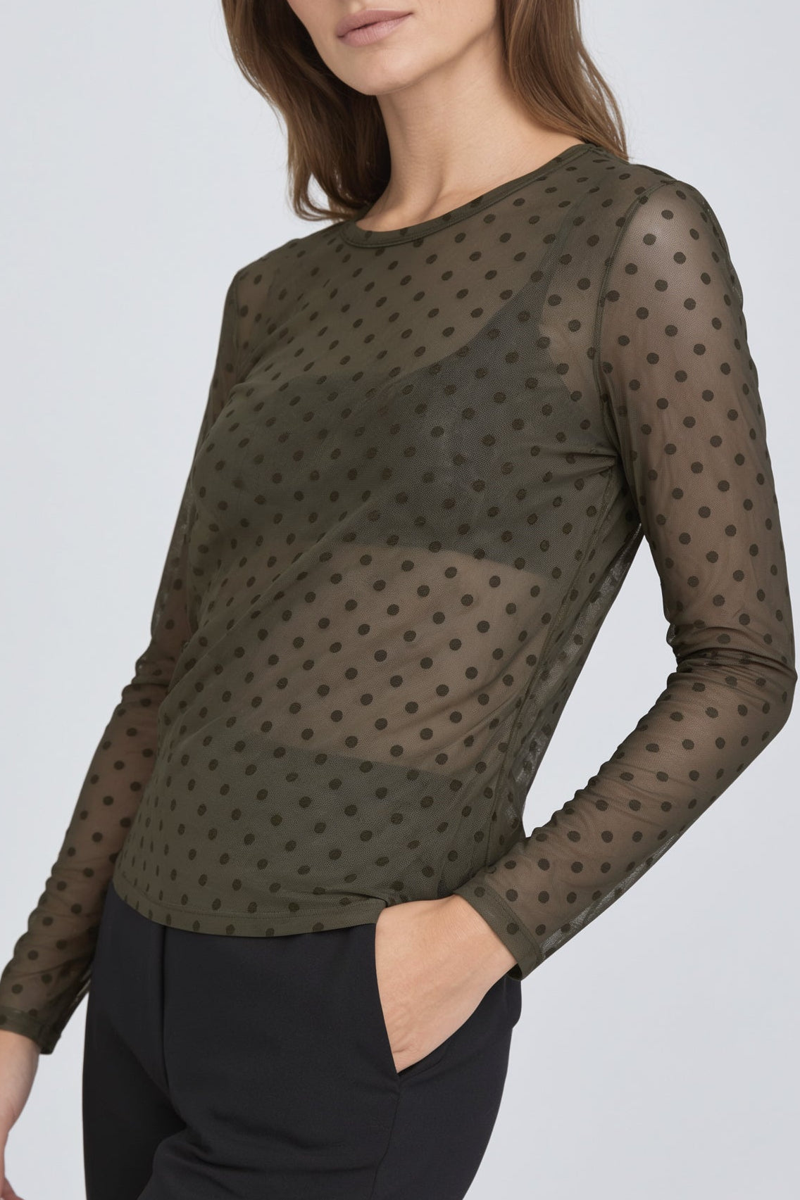 Luxzuz Dot Mesh T-shirt - Army