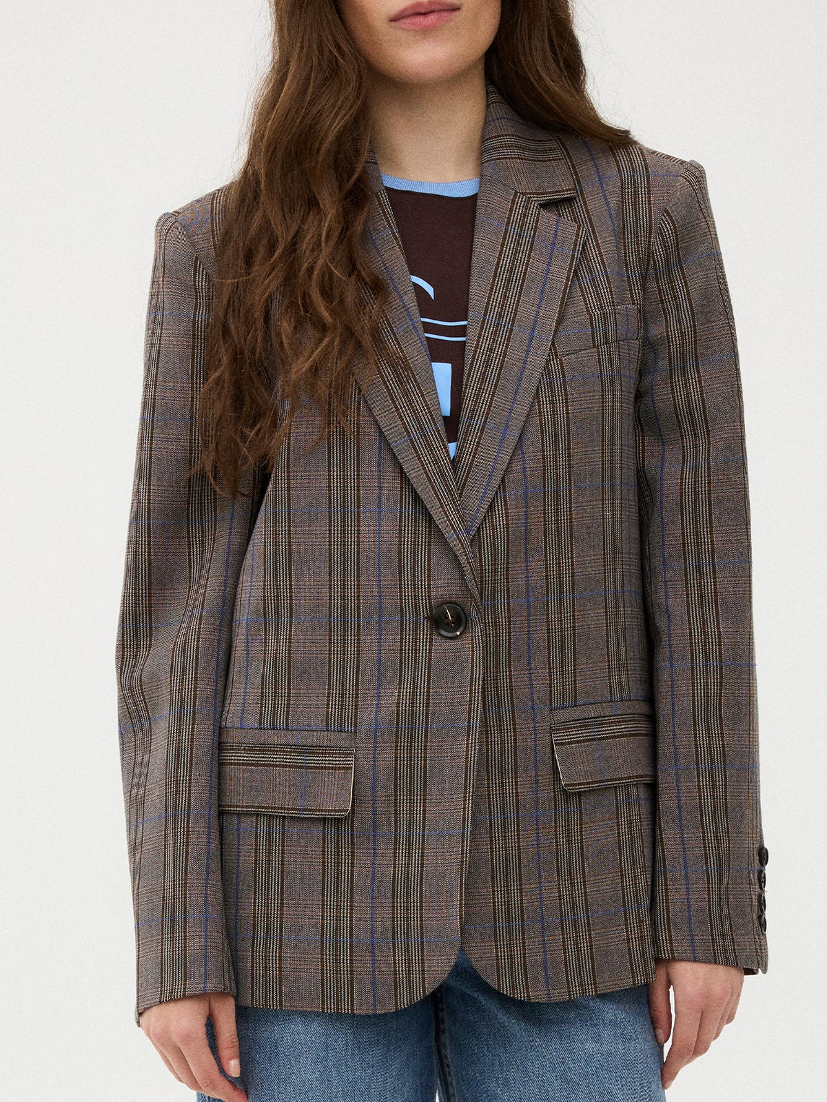 Gossia BeatriceGO Blazer - Brown Blue Checks