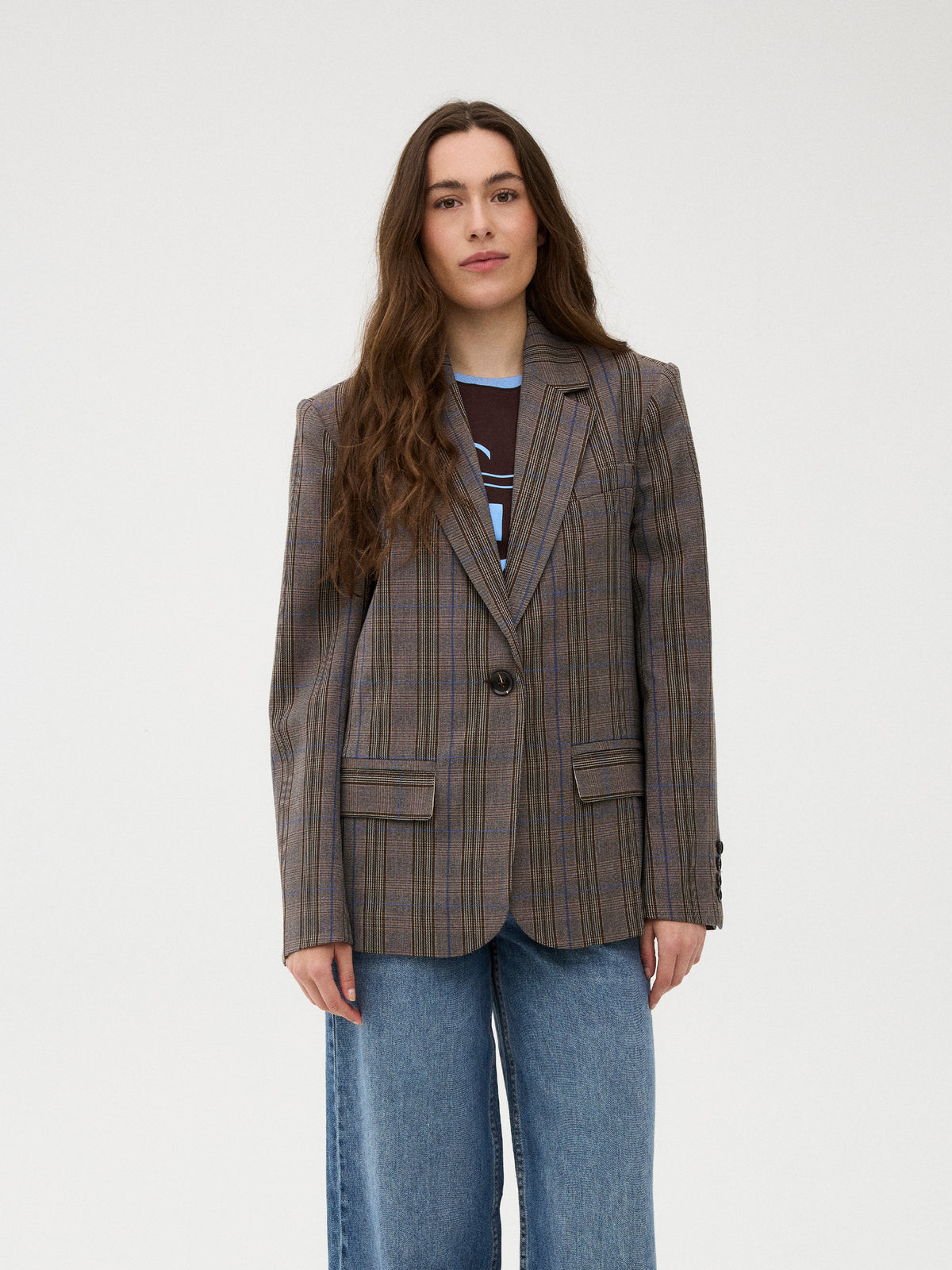 Gossia BeatriceGO Blazer - Brown Blue Checks