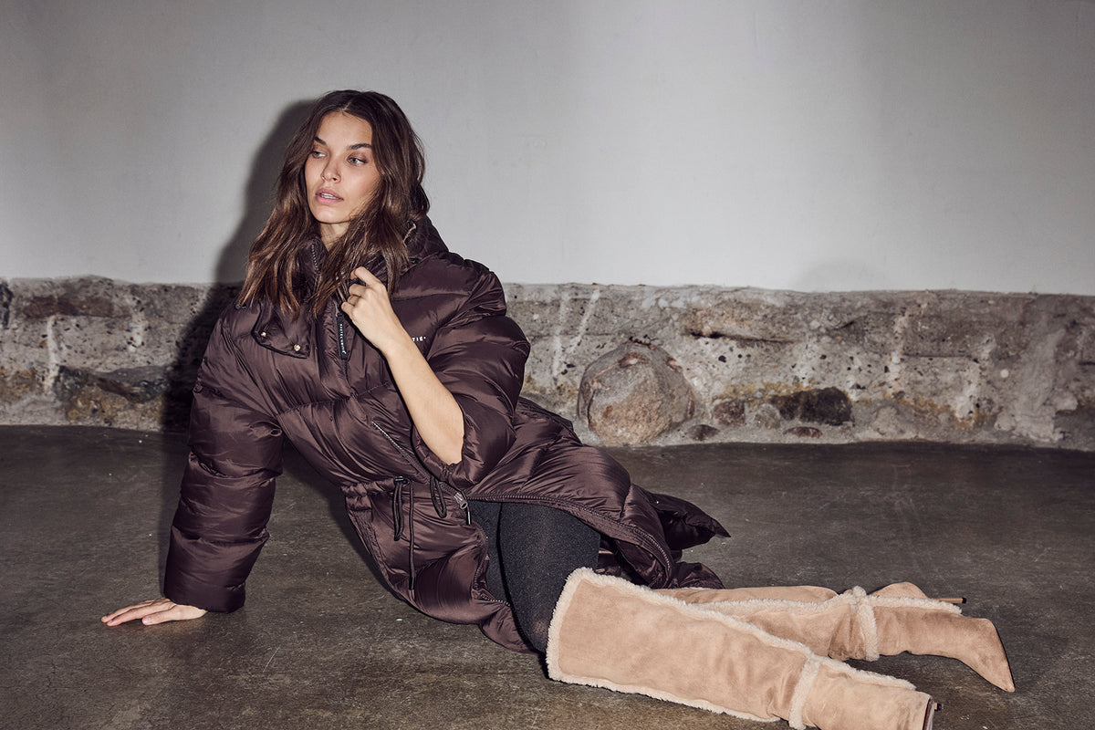 Haute L'amitie Climb Long Puffer Jakke - Mocca