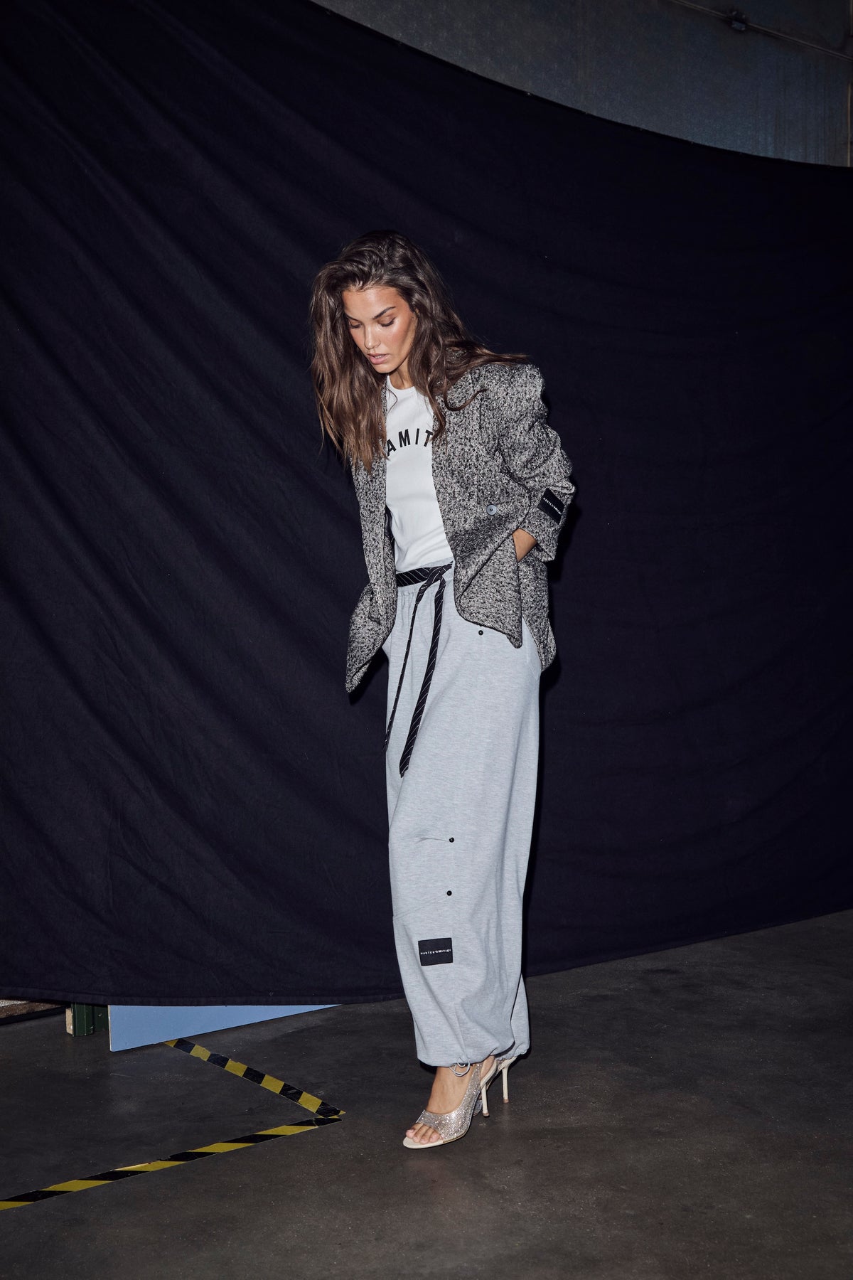 Haute L'amitié Maxi Split Tie Bukser - Grey Melange