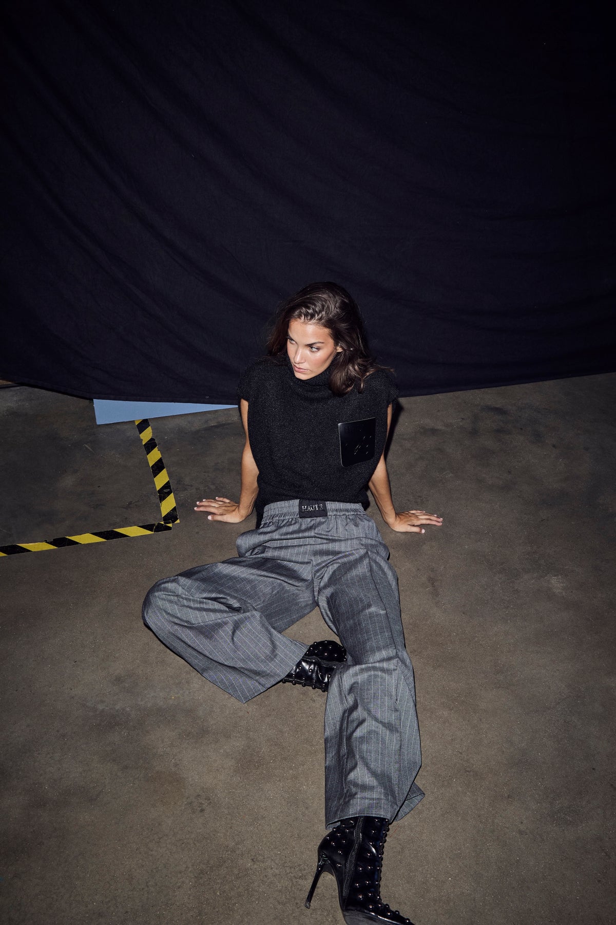 Haute L'amitié Darcia Pocket Strikvest - Antracit Melange