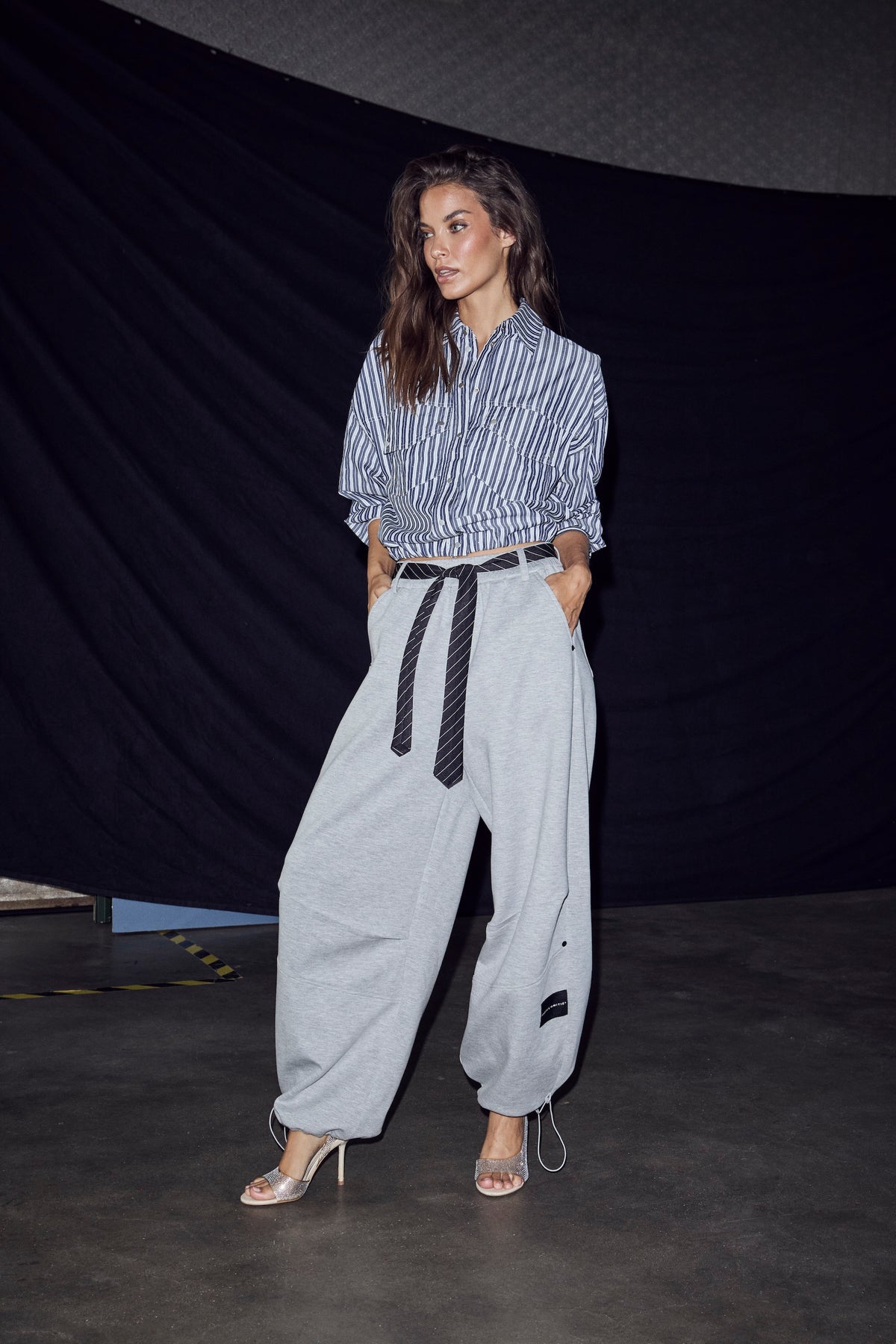 Haute L'amitié Maxi Split Tie Bukser - Grey Melange