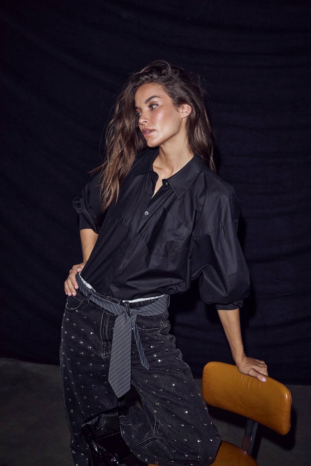 Haute L'amitié Sophie Din Coated Skjorte - Black
