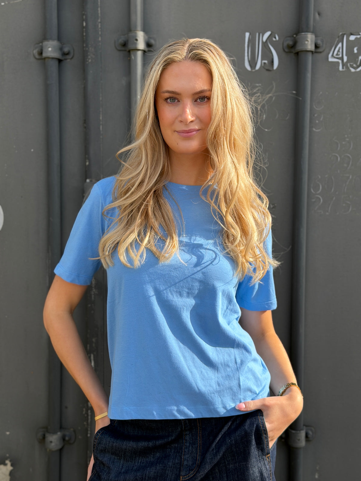 Bitte Kai Rand Osaka Organic T-shirt - Lake Blue