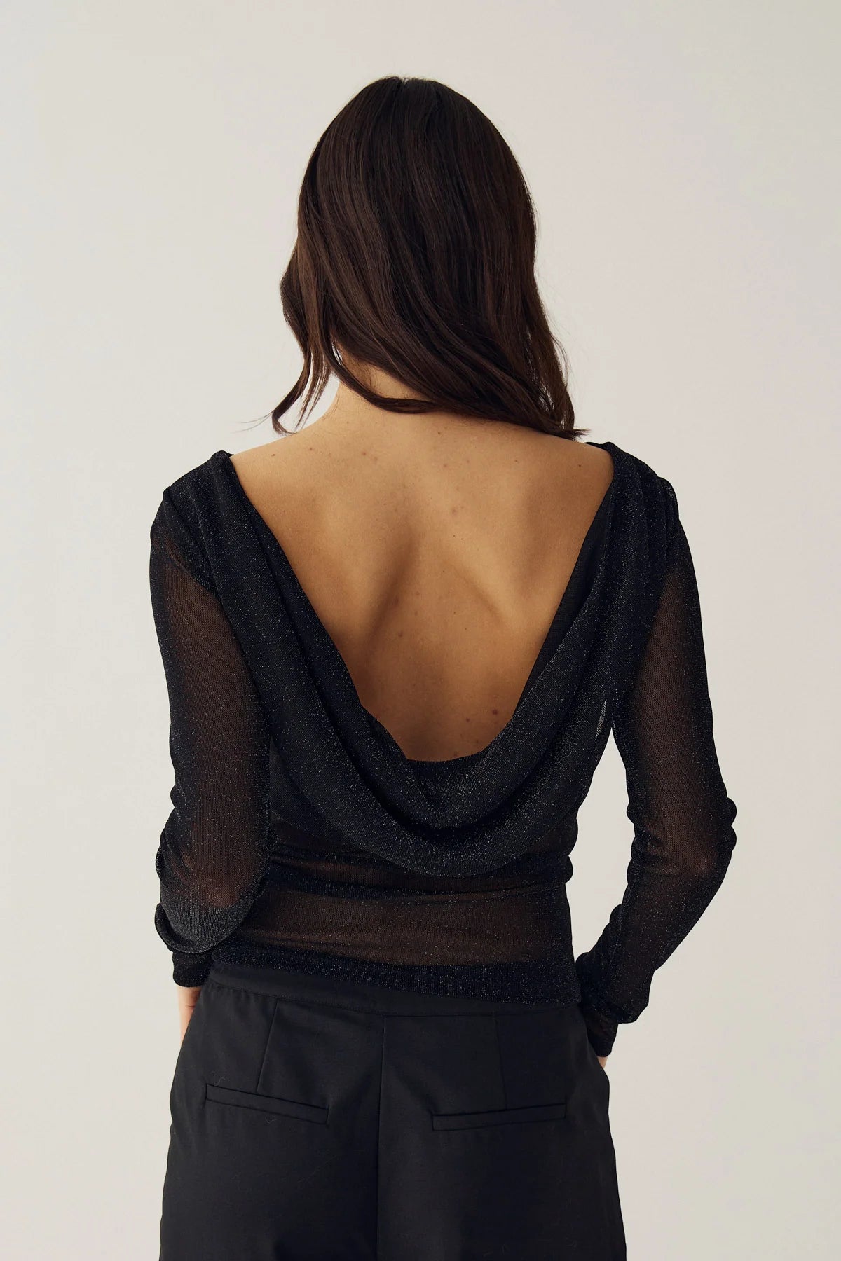 Noella Madaline Glimmerbluse - Black
