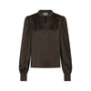 Neo Noir Rosslyn Heavy Sateen Bluse - Dark Brown
